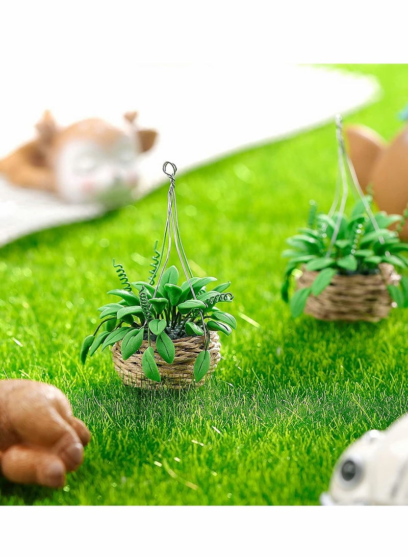 Dollhouse Hanging Plants 2 Pcs 1:12 Miniature Dollhouse Plants Miniature Bonsai Plant Dollhouse Christmas Tree Mini Potted Plant Dollhouse Hanging Plant Pot Model for Toddlers Girls and Boys Toys DIY - Image 5