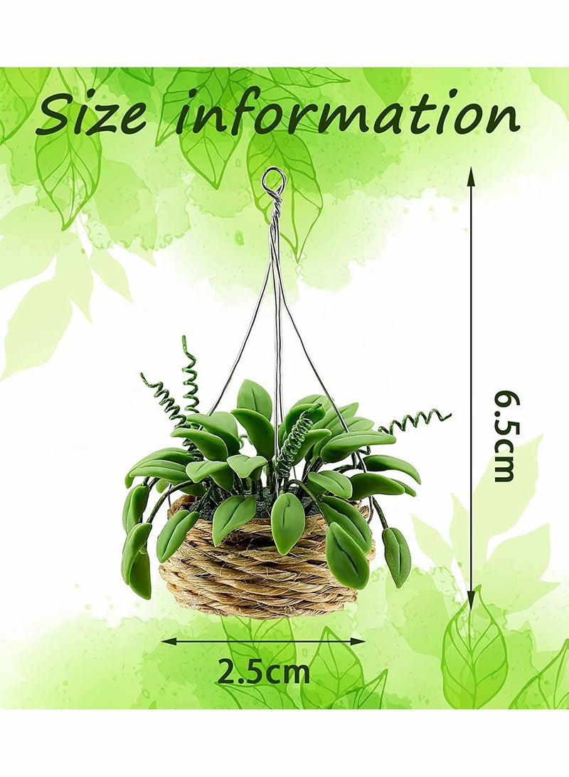 Dollhouse Hanging Plants 2 Pcs 1:12 Miniature Dollhouse Plants Miniature Bonsai Plant Dollhouse Christmas Tree Mini Potted Plant Dollhouse Hanging Plant Pot Model for Toddlers Girls and Boys Toys DIY - Image 2
