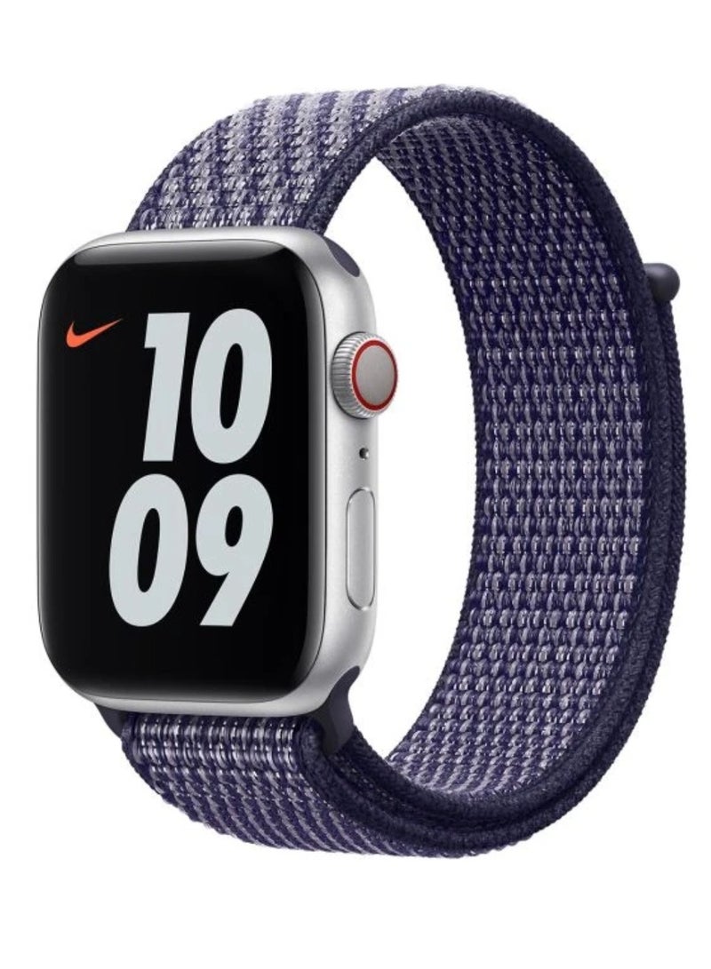 Watch Nylon Sport Loop Band Compatible with Apple Watch 38mm 40mm 41mm, (42mm Series 10 and 11) Soft Woven Sport Strap, Adjustable Replacement Wristband for Apple Watch Series 1,2,3,4,5,6,7,8,9,10,11/SE - Purple - Image 1