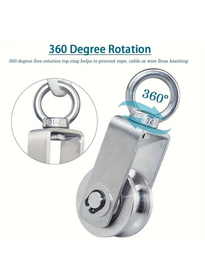 1 Piece Stainless Steel Rope Pulley With Ball Bearing For DIY Home Gym Equipment - Image 1