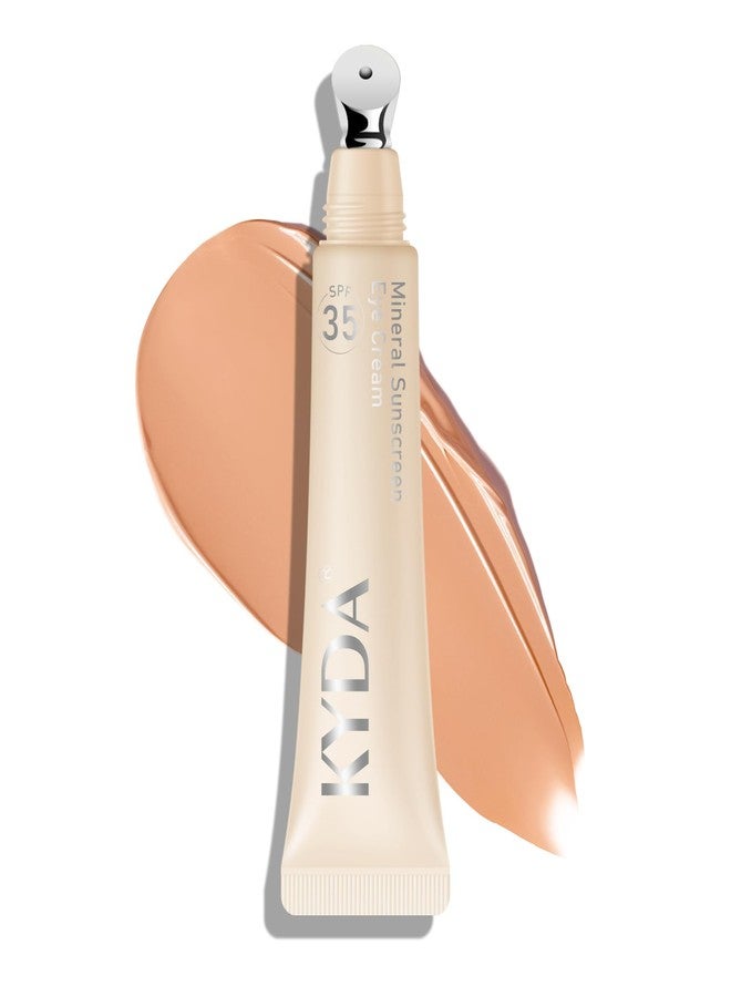 KYDA Mineral Eye Cream, Tined Eye Cream Color Corrector, 3-in-1 Anti-Aging Eye Cream for Dark Circle and Fine Lines, SPF 35, Tan - Image 1