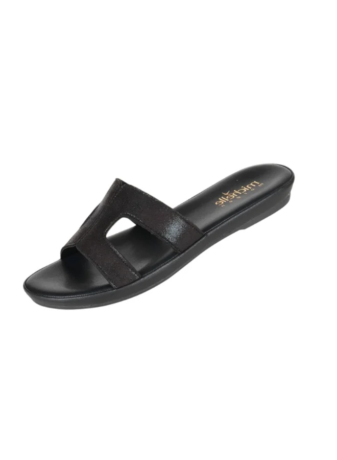 092-2969 Michelle Morgan Ladies Flat Slip on sandals 314RC679 Black