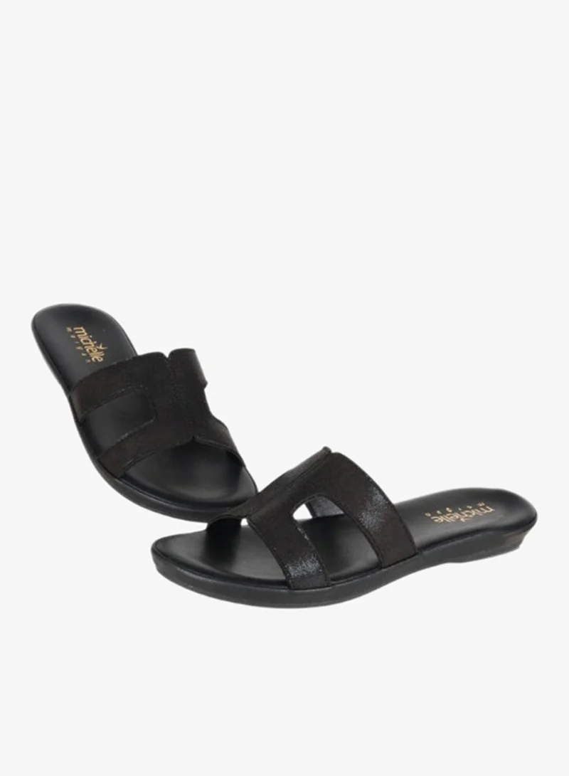Michelle Morgan Black 092-2969 Michelle Morgan Ladies Flat Slip on sandals 314RC679 Black for Women | Best Price UAE