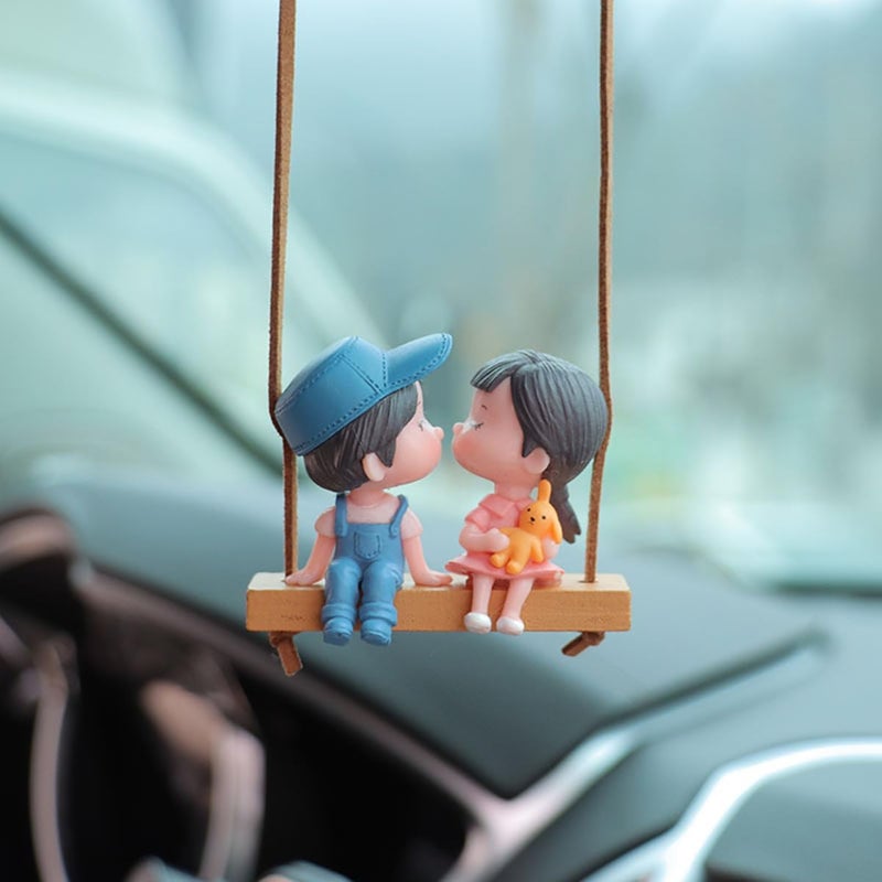 Cute Swinging Couple Car Hanging Ornament - Image 1