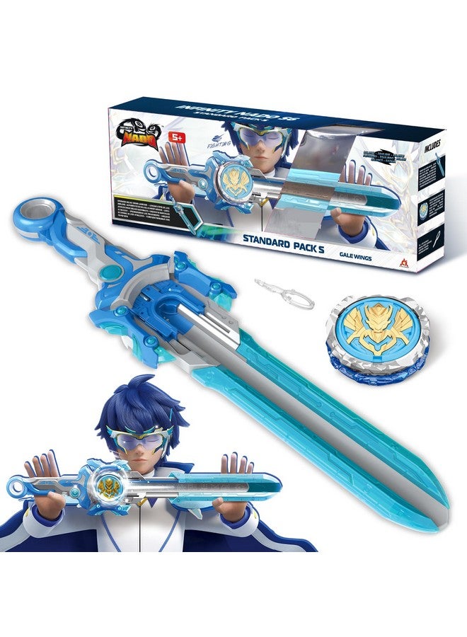 Infinity Nado Battling Toys, Spinning Top and Sword Launcher Battle Set Toys for Kids, Battle Brust Sword Top Toys for 5 6 7 8 9 10 11 12 Year Old Boys, Gale Wings - Image 1