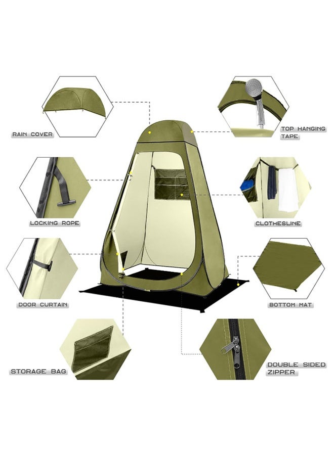 EHOME Pop Up Shower Tent, Portable Privacy Camping Changing Tent, Camp Toilet Bathroom Pod with Rain Shelter & Windows, UPF 50+ & Waterproof,Green - Image 3