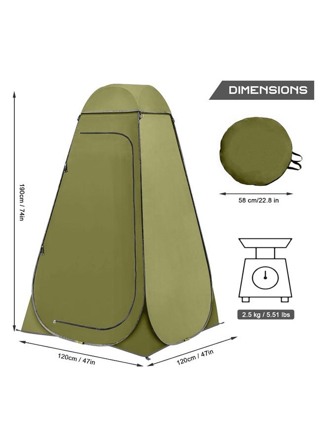 EHOME Pop Up Shower Tent, Portable Privacy Camping Changing Tent, Camp Toilet Bathroom Pod with Rain Shelter & Windows, UPF 50+ & Waterproof,Green - Image 2