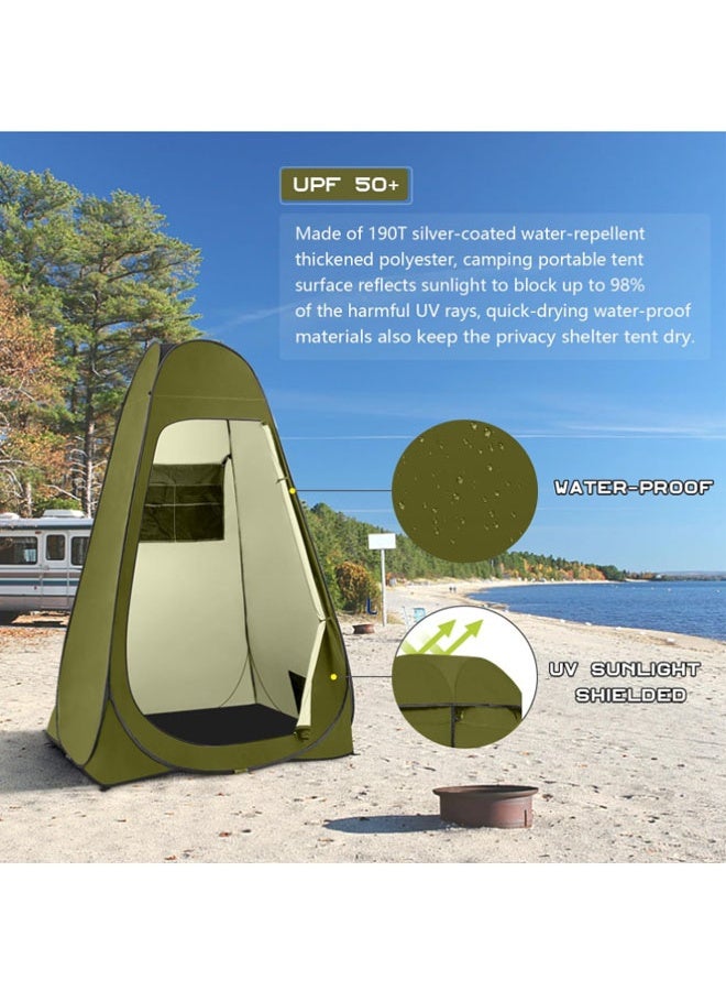 EHOME Pop Up Shower Tent, Portable Privacy Camping Changing Tent, Camp Toilet Bathroom Pod with Rain Shelter & Windows, UPF 50+ & Waterproof,Green - Image 5