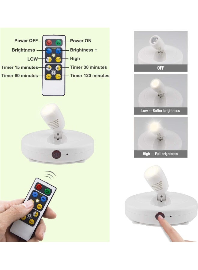 HONWELL Wireless LED Spotlights 2 Pack Accent Lights Puck Lights with 2 Remote, Indoor Closet/Picture Lights with Rotatable Head, Stick on Artwork Lighting for Paintings Display - Image 5