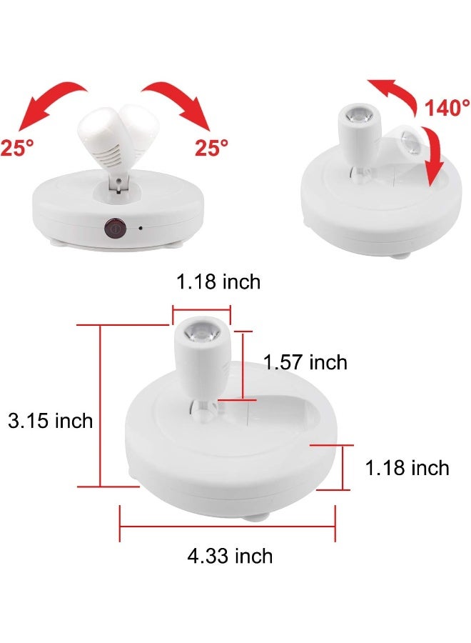 HONWELL Wireless LED Spotlights 2 Pack Accent Lights Puck Lights with 2 Remote, Indoor Closet/Picture Lights with Rotatable Head, Stick on Artwork Lighting for Paintings Display - Image 2
