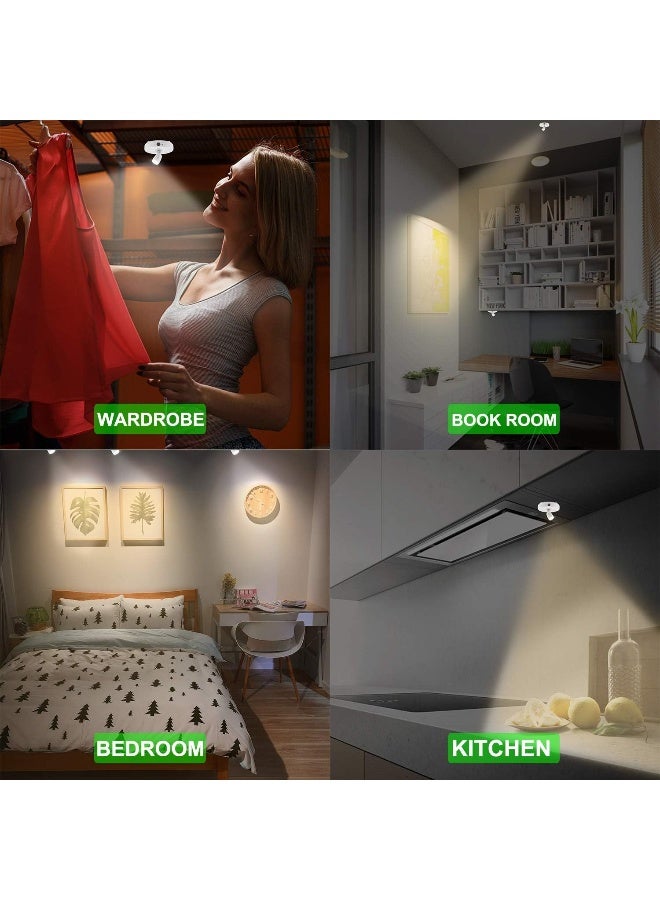 HONWELL Wireless LED Spotlights 2 Pack Accent Lights Puck Lights with 2 Remote, Indoor Closet/Picture Lights with Rotatable Head, Stick on Artwork Lighting for Paintings Display - Image 3