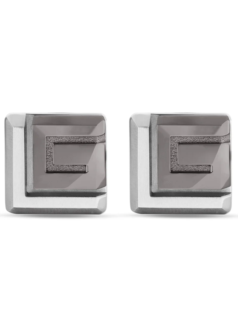 Guy Laroche Guy Laroche Alex Two Tone Silver and Gray Cufflinks for Men