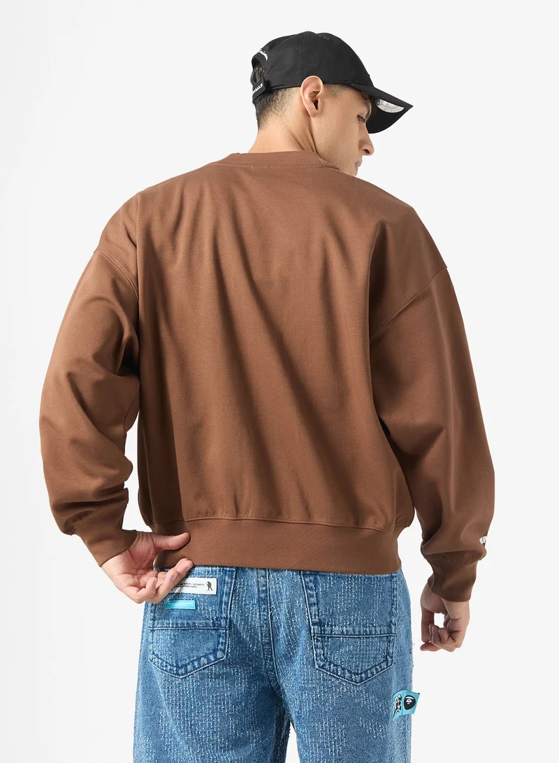 AAPE Multi-logo v-neck button down sweatshirt