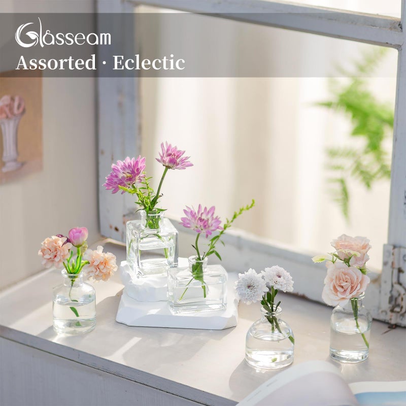Glasseam مزهرية زجاجية صغيرة من غلاسيام بكميات كبيرة 40: مزهريات زهور صغيرة شفافة لمراكز الزينة مزهرية زجاجية صغيرة لطيفة للزهور مركز زينة حديث لحفلات الزفاف لتزيين غرفة الطعام - Image 5