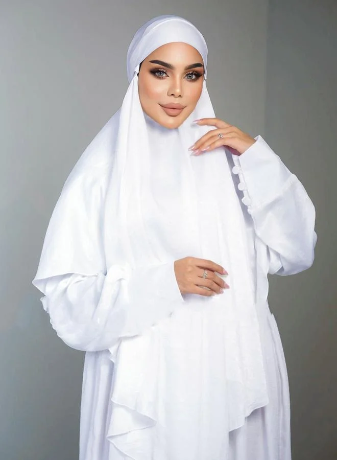 Take Two White Solid Hijab