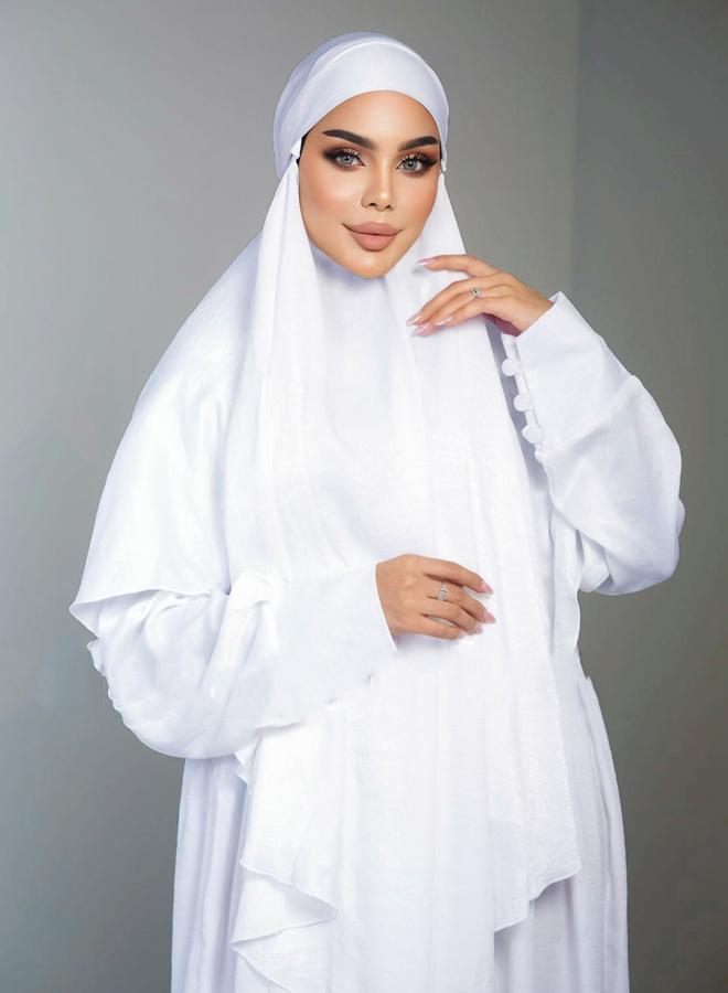 Take Two White Solid Hijab - Image 1