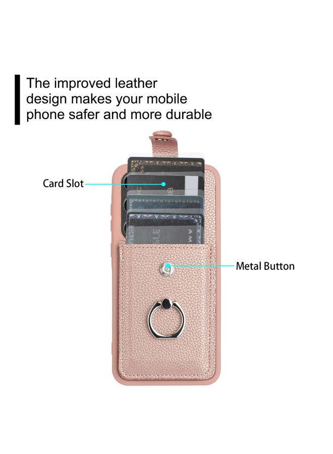S-TOP Case For Samsung Galaxy A15 4G / 5G Litchi Texture Drawing Card Bag Ring Holder Phone Case - Image 4