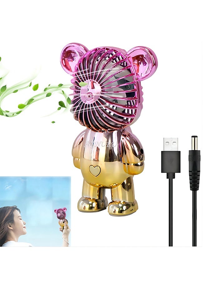 مروحة يدوية صغيرة محمولة مع بطارية قابلة للشحن عبر USB، 3 سرعات، اللون بنفسجي - Image 3