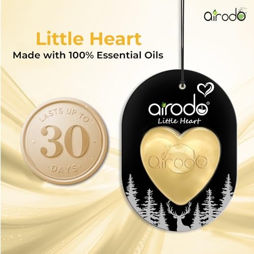 Airodo Little Heart Oud & Musk Car Hanging Perfume Air Freshener Gel | Lasts Upto 30 Days | Car Accessories | For Dashboard, Rearview Mirror & Interior | Toxin-Free | 7.5 ml (Pack of 4) - Image 4