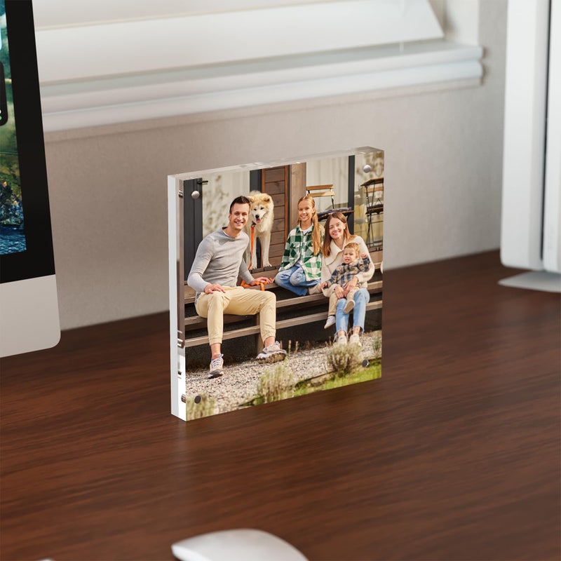 Neatsure 4x6 Acrylic Picture Frame 1 Pack, Clear Freestanding Double Sided Frameless Magnetic Photo Frames, Desktop Display Decor Gift - Image 5