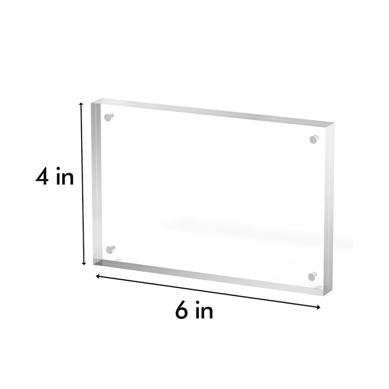 Neatsure 4x6 Acrylic Picture Frame 1 Pack, Clear Freestanding Double Sided Frameless Magnetic Photo Frames, Desktop Display Decor Gift - Image 3