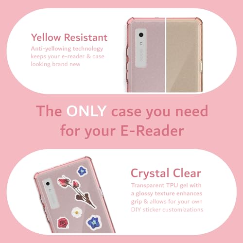 TUDIA SKN Clear Designed for Onyx Boox Palma Case 6.13" Back Cover, [Reinforced Corners] Shockproof Slim Anti-Yellowing Silicone Gel Transparent Back Lightweight Grip TPU Bumper for eReader (Pink) - Image 5