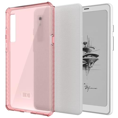 TUDIA SKN Clear Designed for Onyx Boox Palma Case 6.13" Back Cover, [Reinforced Corners] Shockproof Slim Anti-Yellowing Silicone Gel Transparent Back Lightweight Grip TPU Bumper for eReader (Pink) - Image 1