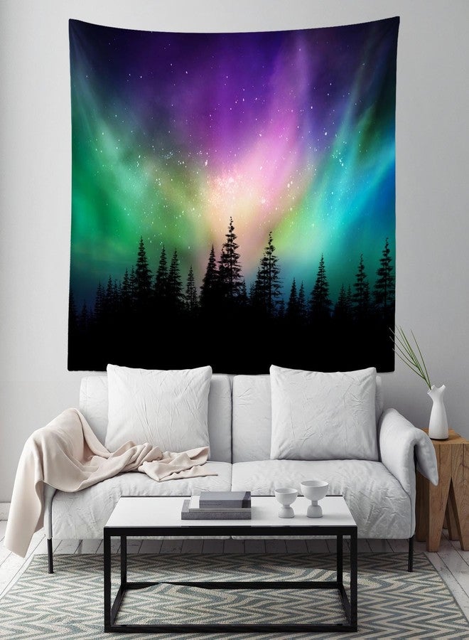 Loccor Northern Lights Tapestry Forest Colorful Aurora Borealis Starry Sky Tapestries Aurora Tapestries Home Bedroom Living Room Decor 60''x40'' - Image 4