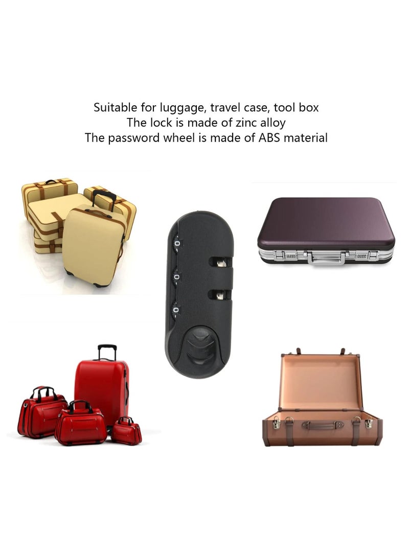 Luggage Password Lock, 3 Digit Password High Security Frosted Texture Replacement Code Combination Travel Luggage Lock for Suitcases, Travel Cases, Tool Boxes