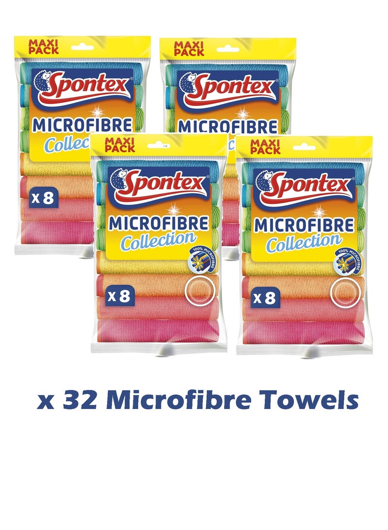 Spontex 32pcs Ultra Soft High-Pile Microfiber Towels Great for Car Interior, Exterior, and Glass Cleaning - Image 1