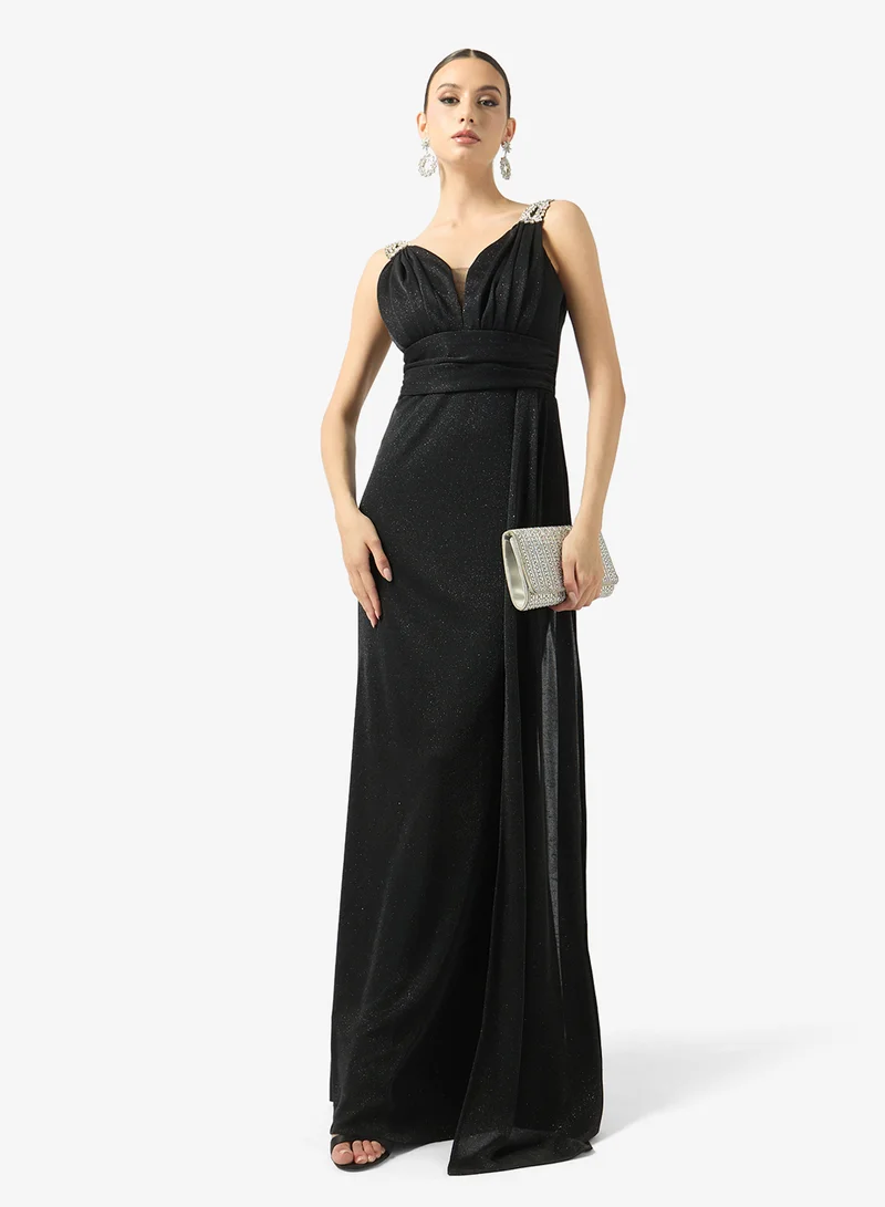 FYOR  V-Neck Embellished Strap Maxi Dress for Women | Best Price UAE