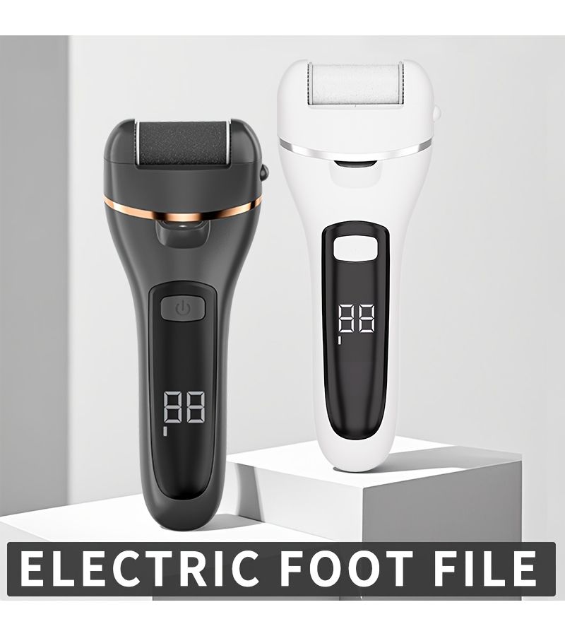 Black Wireless Foot Exfoliator USB Rechargeable Electric Callus Remover with LCD Display - Image 4