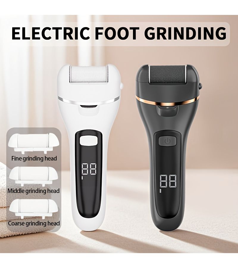 Black Wireless Foot Exfoliator USB Rechargeable Electric Callus Remover with LCD Display - Image 3