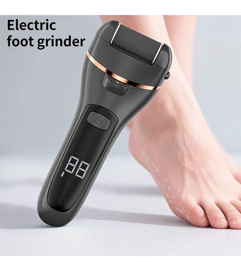 Black Wireless Foot Exfoliator USB Rechargeable Electric Callus Remover with LCD Display - Image 5