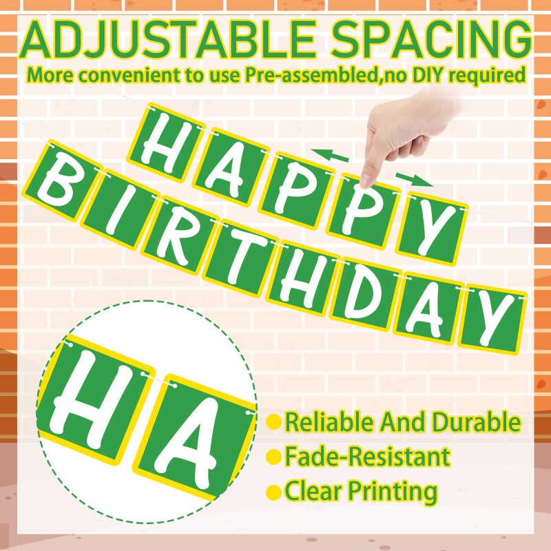 Breling Street Theme Birthday Party Decorations Pre-strung Friend Birthday Banner for Cartoon Street Theme Hanging Decorations for Boys Girls Friend(Bright Style) - Image 5