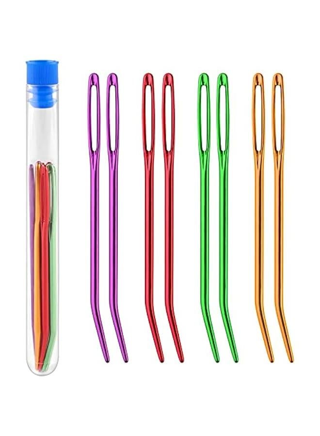 ابر اصلاح الخياطة، ابرة كبيرة وابر نسيج عملاقة مع زجاجة شفافة للكروشيه والخرز، اجمالي 8 قطع - Image 1