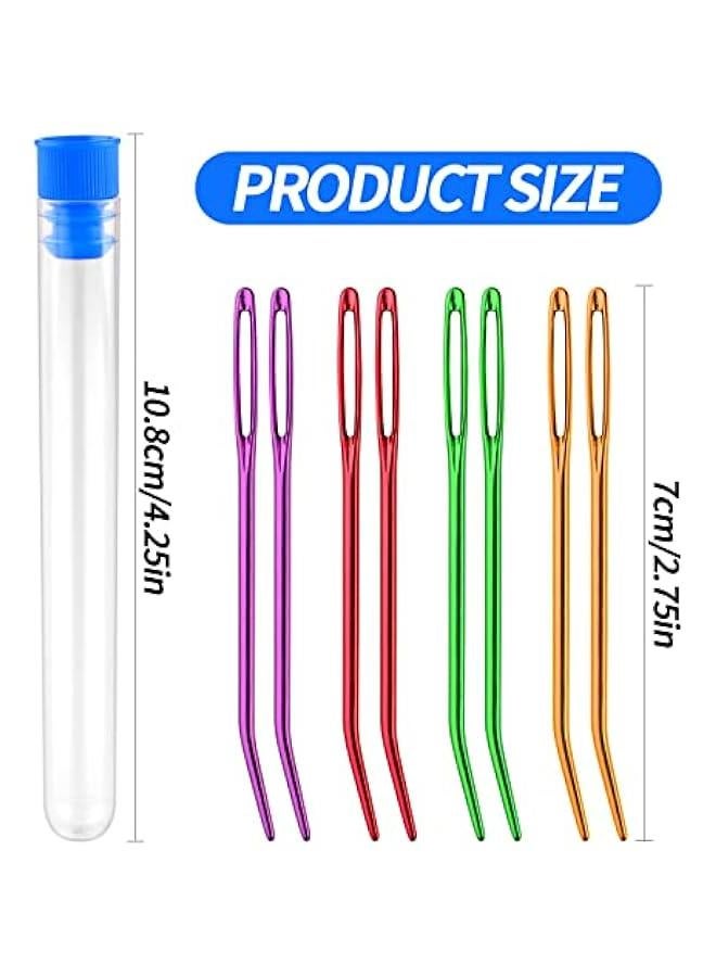 ابر اصلاح الخياطة، ابرة كبيرة وابر نسيج عملاقة مع زجاجة شفافة للكروشيه والخرز، اجمالي 8 قطع - Image 2