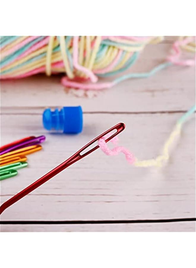 ابر اصلاح الخياطة، ابرة كبيرة وابر نسيج عملاقة مع زجاجة شفافة للكروشيه والخرز، اجمالي 8 قطع - Image 3