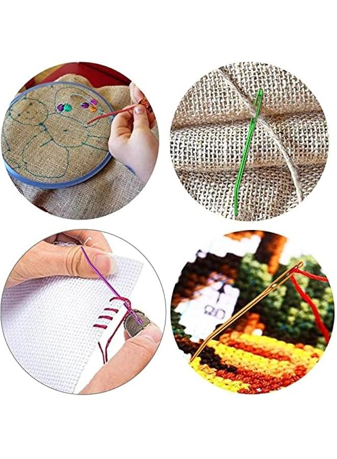 ابر اصلاح الخياطة، ابرة كبيرة وابر نسيج عملاقة مع زجاجة شفافة للكروشيه والخرز، اجمالي 8 قطع - Image 5