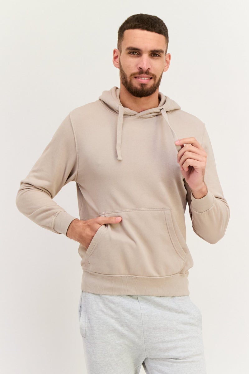 Paperbacks Men Hooded Plain Long Sleeves Sweatshirt, Hash Grey - Image 1