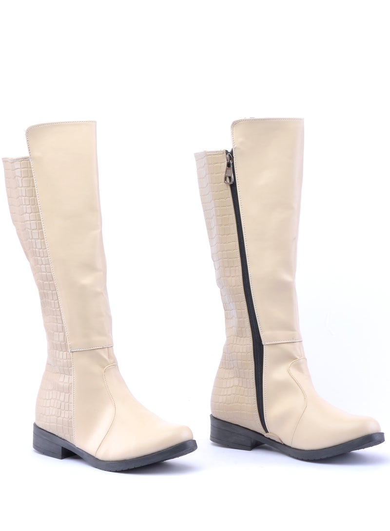 Run  Long Boot Leather CO-2-BEIGE - Image 3