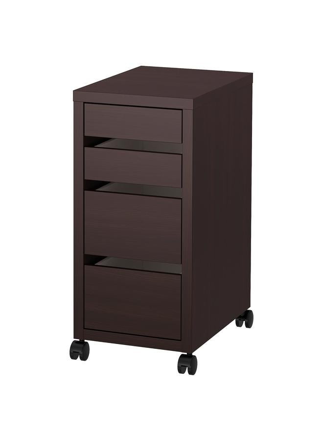 Zaboon Drawer Unit On Castors, Black-Brown, 35X75 Cm - Image 1