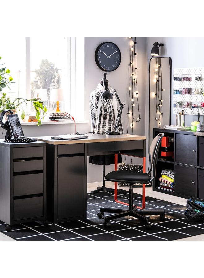 Zaboon Drawer Unit On Castors, Black-Brown, 35X75 Cm - Image 2