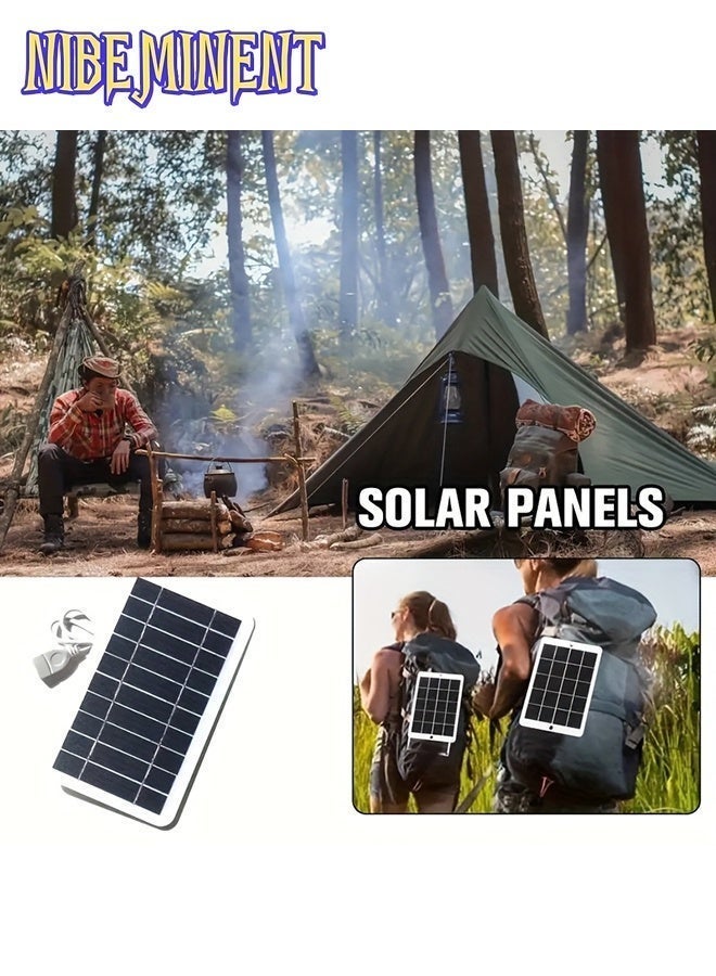 NIBEMINENT [Solar Charger] Portable Solar Panel 1pc 6V 2W | Solar Charger with USB Safe Charge Stabilizer Battery Charger for Power Bank Phone Outdoor Camping Home | Rectangular Solar Panel Lightweight Charger - Image 4