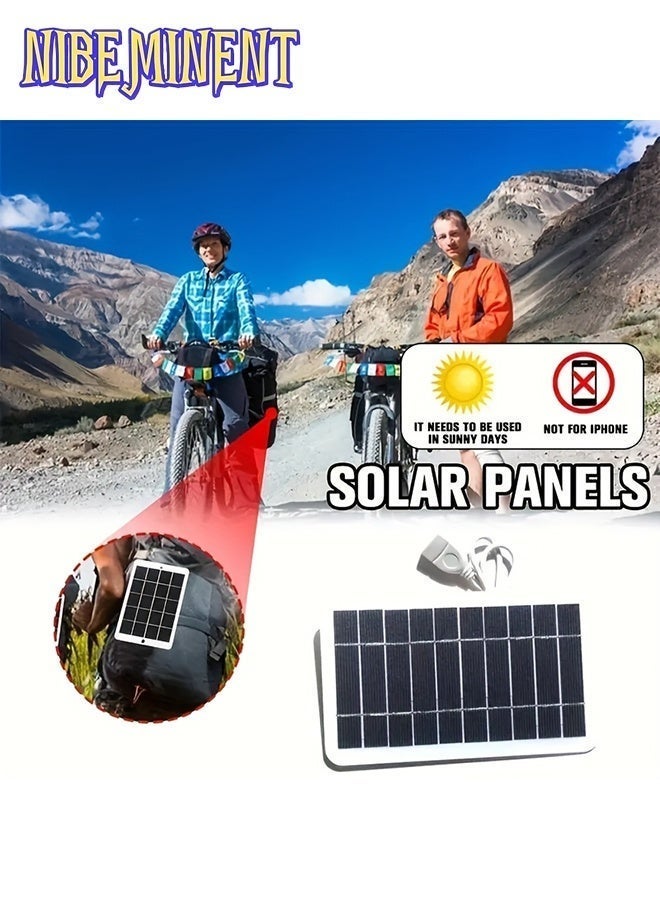 NIBEMINENT [Solar Charger] Portable Solar Panel 1pc 6V 2W | Solar Charger with USB Safe Charge Stabilizer Battery Charger for Power Bank Phone Outdoor Camping Home | Rectangular Solar Panel Lightweight Charger - Image 3