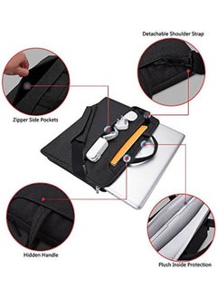 Lacdo 14 Inch Laptop Shoulder Bag Sleeve Case For 14 Inch New Macbook Pro M3 Pro Max M3 M2 M1 Pro Max A2992 A2918 A2779 A2442 2023 2021 Hp Chromebook 14 Generic Swift 3 5 Computer Bag Black  - Image 3