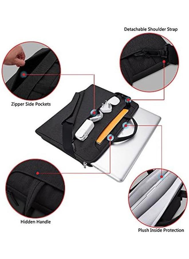 Lacdo - 14 Inch Laptop Shoulder Bag Sleeve Case For 14 Inch New Macbook Pro M3 Pro Max M3 M2 M1 Pro Max A2992 A2918 A2779 A2442 2023 2021 Hp Chromebook 14 Generic Swift 3 5 Computer Bag Black - Image 1