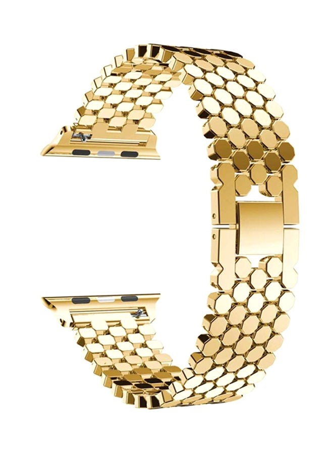 NIBEMINENT Replacement Strap For Apple Watch Series 3/2/1 Gold  - Image 1