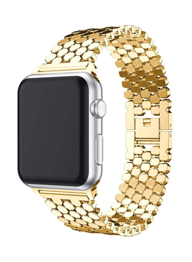 NIBEMINENT Replacement Strap For Apple Watch Series 3/2/1 Gold  - Image 2