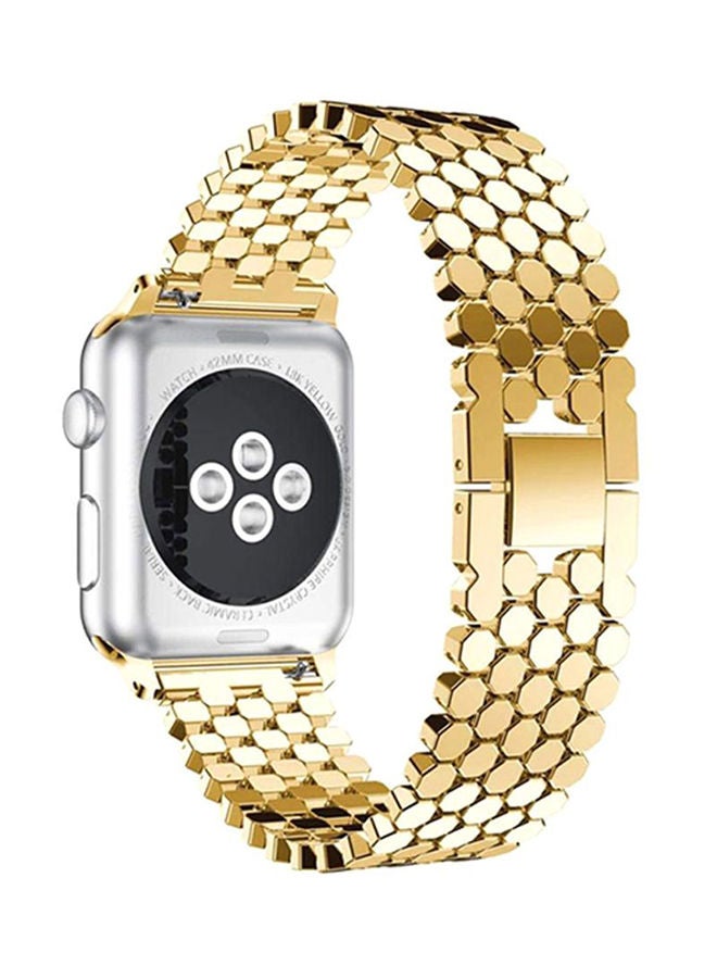 NIBEMINENT Replacement Strap For Apple Watch Series 3/2/1 Gold  - Image 3
